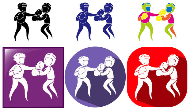 Sport icon design for boxing