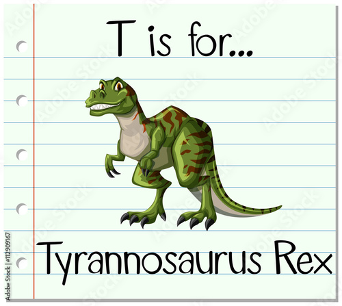  Flashcard Letter T Is For Tyrannosaurus Rex Stock Image And Royalty 