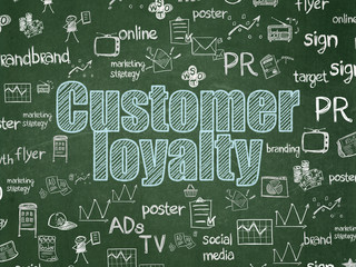Advertising concept: Customer Loyalty on School board background