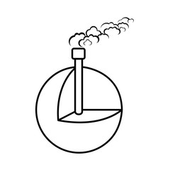 Geothermal energy, alternative energy supply source line icon. Vector Illustration