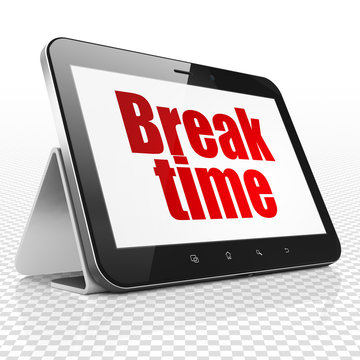 Time concept: Tablet Computer with Break Time on display