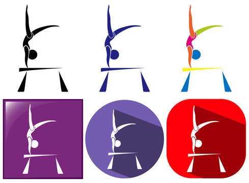 Sport icon design for gymnastics with beam