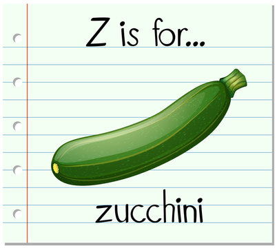 Flashcard letter Z is for zucchini
