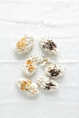 Obraz na płótnie Canvas fresh delicious vanilla meringue background texture