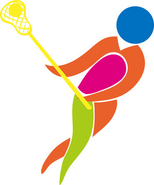 Sport icon design for lacrosse in color