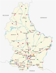 vector road map Grand Duchy of Luxembourg