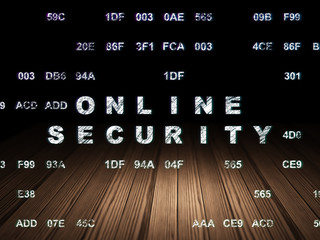 Security concept: Online Security in grunge dark room