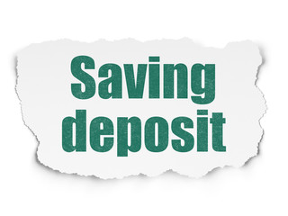 Currency concept: Saving Deposit on Torn Paper background