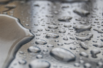 Macro water drops on Metal texture