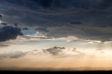 Obraz na płótnie Canvas colorful dramatic sky with cloud at sunset