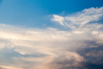 colorful dramatic sky with cloud at sunset