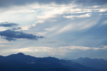 Layers of mountain ,Bali island,Indonesia