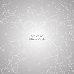 Structure molecule and communication Dna, atom, neurons. Science concept for your design. Connected lines with dots. Medical, technology, chemistry, science background. Vector illustration