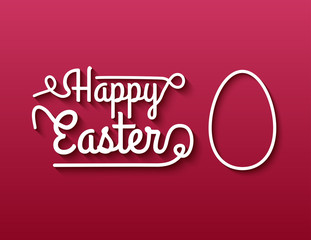 Naklejka premium Happy Easter Typographical Background on red