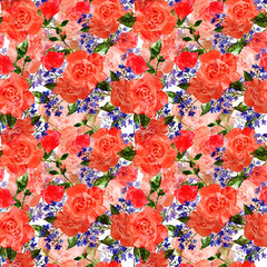 Bouquets of roses mallow flowers forget-me.