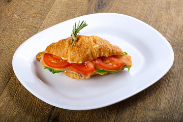 Croissant with salmon
