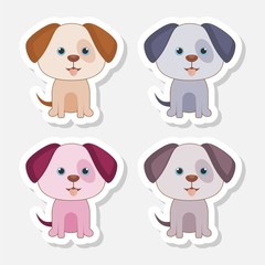 A cute cartoon dog sticker set