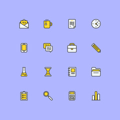 Set of modern flat line icons. Business icons. Minimal thin line icons