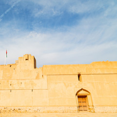 in oman    muscat    the   old defensive  fort battlesment sky a