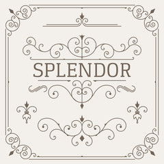 Retro swirl design elements. Retro calligraphic elements