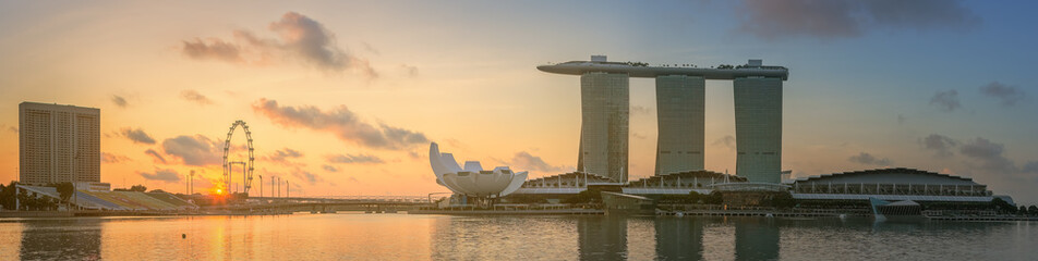 Singapore Skyline and view of Marina Bay