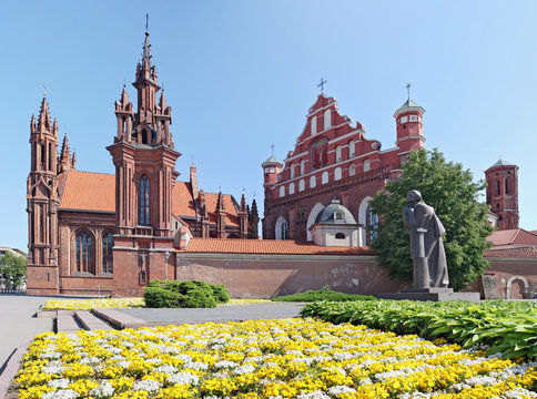 Granite monument to the poet Adam Mickiewicz