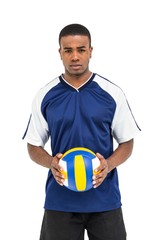 Sportsman holding a volleyball