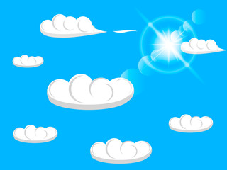 Background with clouds and sun