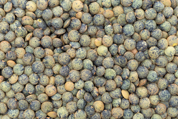 Very close view of green lentils