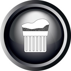 Card with a cream cake in round frame in 3d over a white background, in black and white outline style. Digital vector image.