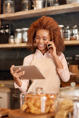 Keeping her cafe running smoothly with technology
