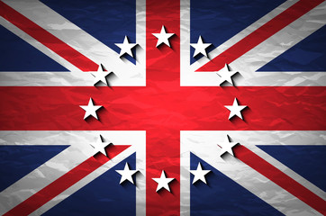 United Kingdom and European union flags combined for the 2016 referendum on crumpled paper background. Vintage effect brexit