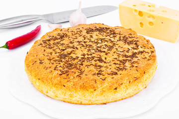 Georgian National Dish Pie with Cheese and Caraway Khachapuri