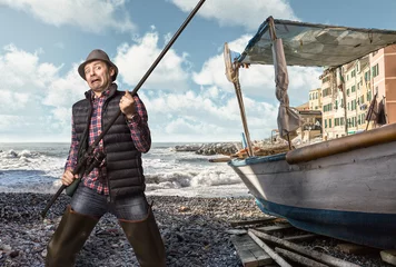 Selbstklebende Fototapeten fisherman problems concept © Garrincha