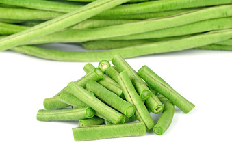 Green beans isolated on a white background