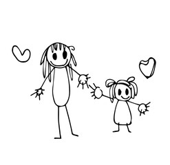 Children's drawings idea design concept love mom for Mother's day