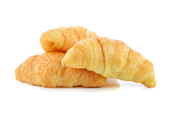 fresh croissant on white background
