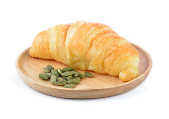 fresh croissant on white background