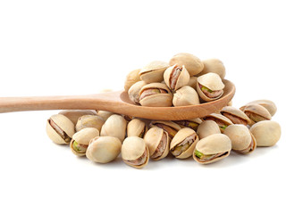 Pistachio nuts isolated on a white background