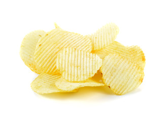 Potato chips isolated on white