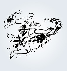 Obraz premium Vector ink illustration of soccer