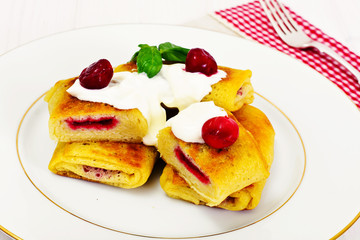 Pancakes with Cherries