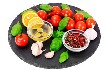 Tomato, Basil, Pepper and Lemon with Saffron