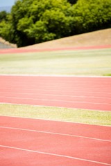 Close-up of running track