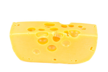 Swiss Cheese Isolated on White Background
