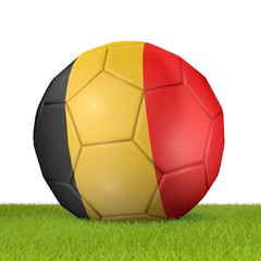 Fototapeta na wymiar Football - flag of Belgium -3 - 3D rendering