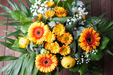 bouquet of orange flowers