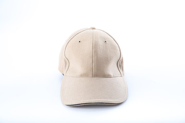 brown baseball cap on white background