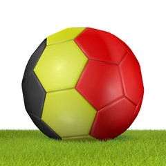 Fototapeta na wymiar Football - flag of Belgium -4 - 3D rendering