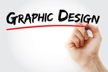 Hand writing Graphic Design with marker, business concept